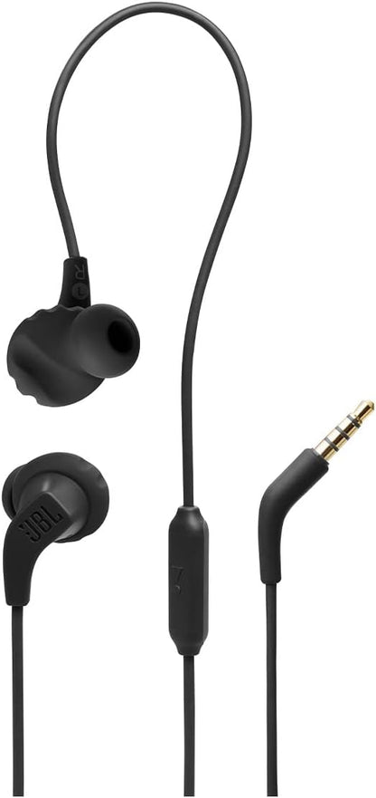 2 Wired - Waterproof Wired Sports in-Ear Headphones, Pure Bass Sound, Hands-Free Calls, Never Hurt. Never Fall Out. (Black)